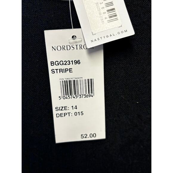 Nasty Gal NWT Premium Striped Linen Tailored Halter Vest Sz 14 Backless Cropped - Picture 7 of 8